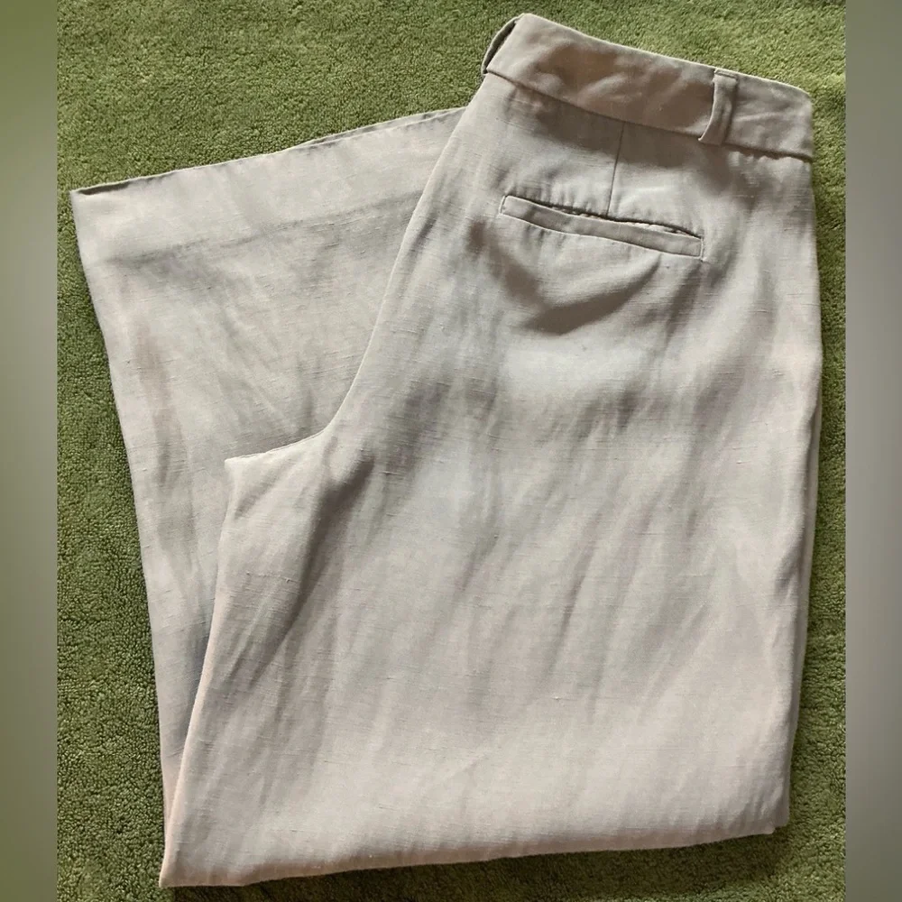 Banana Republic Heritage Collection Viscose Linen Wide-Leg Gray Pants Size 6